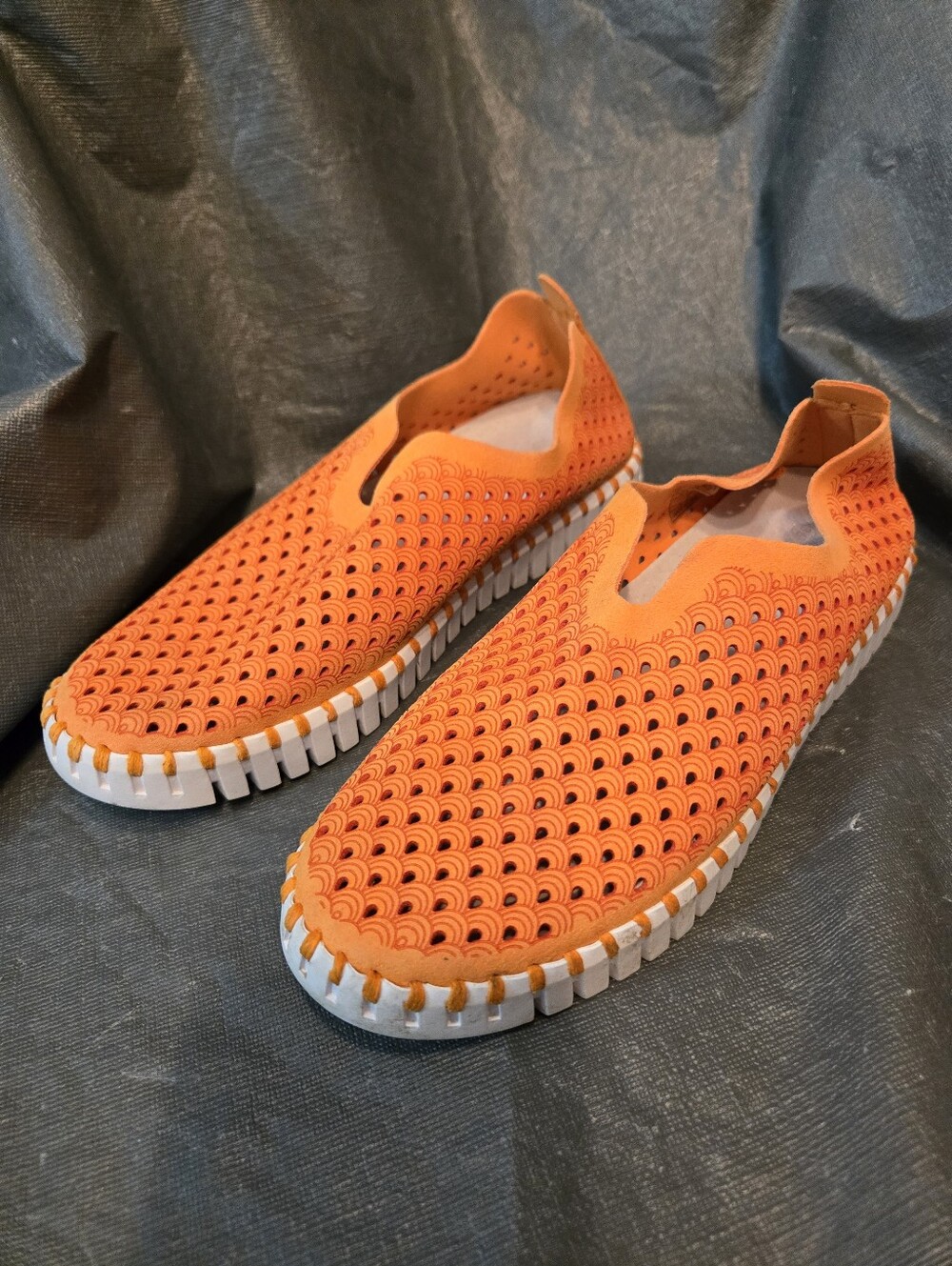 Isle Jacobsen Women's Tulip Orange Slip-On Perforated Casual Shoes